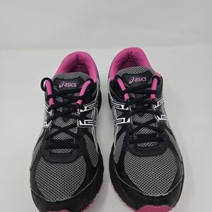 Women's ASICS GLS Black and Pink Running Shoes Size 8